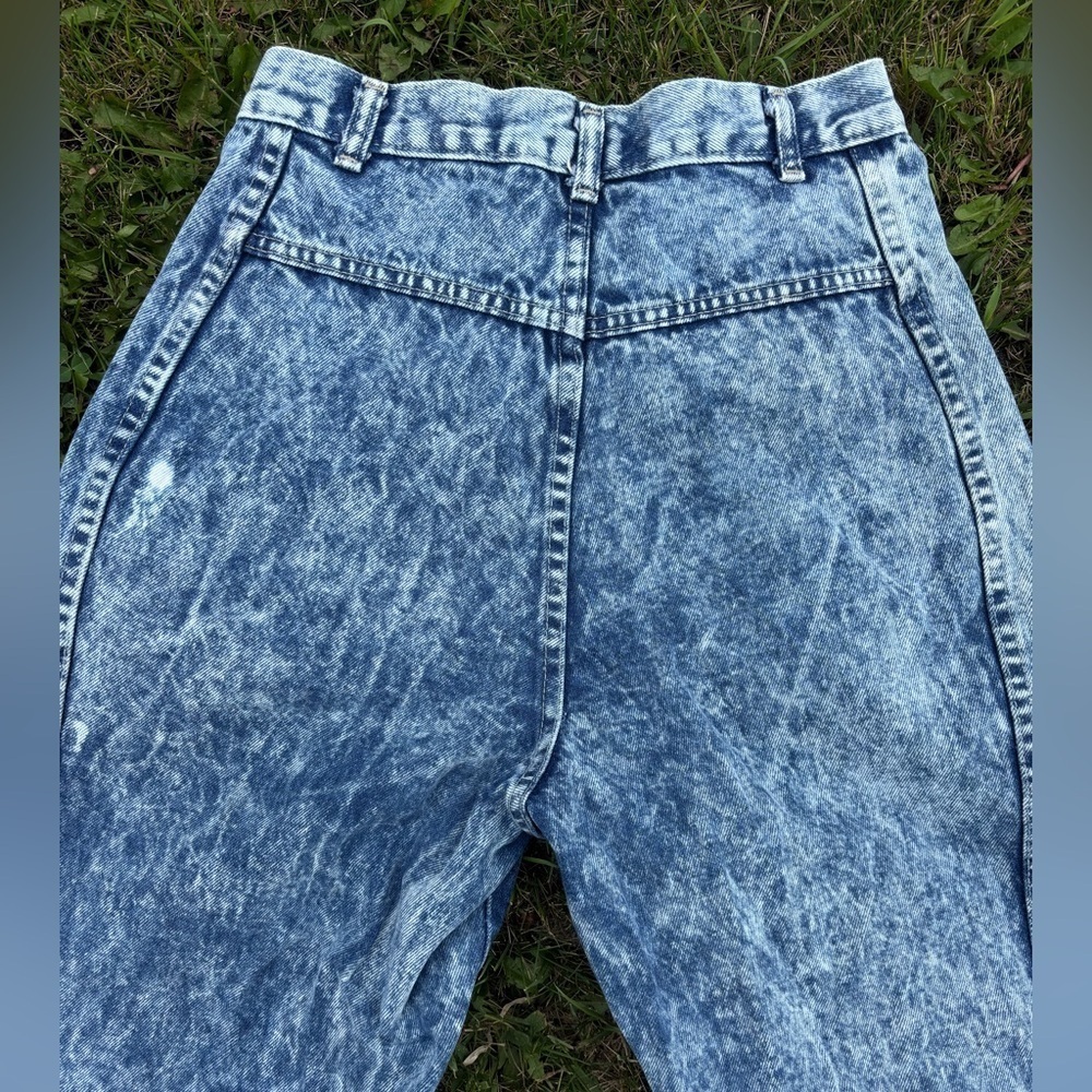 Vtg Bonjour High Waist Double Yoke Acid Wash Bareback Jeans Womens 10 L29 USA - Picture 5 of 6